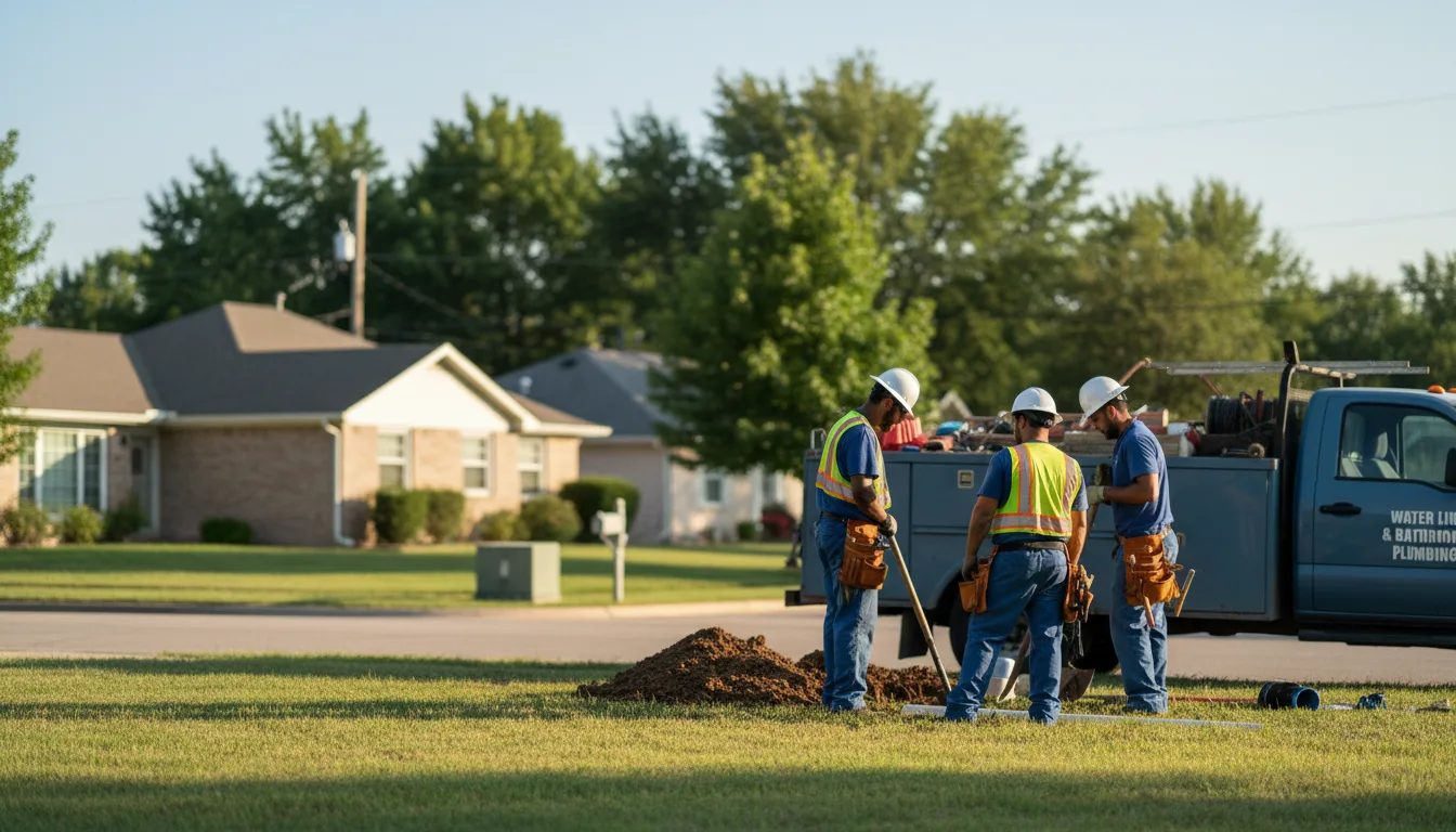 Residential water line and bathroom plumbing service in Lake View, IA